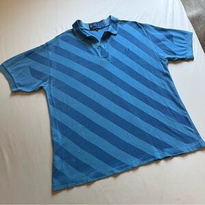 FRED PERRY x COMME DES GARÇONS blue striped short sleeve polo shirt